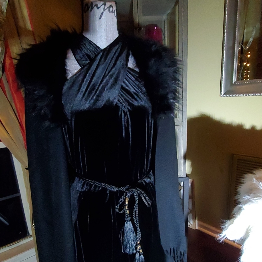 Black Velvet Evening Jumpsuit - image 1